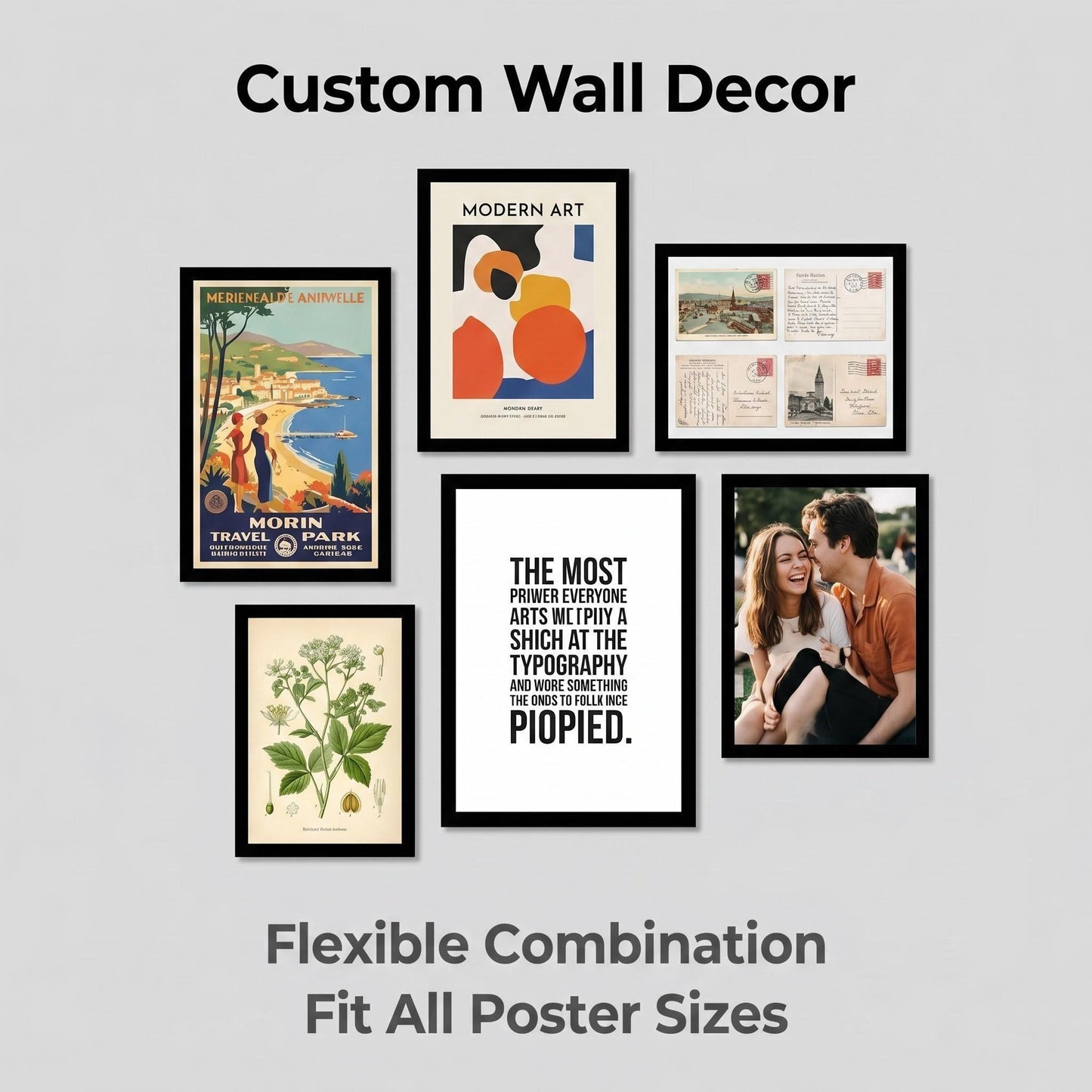 A4 Magnetic Self-Adhesive Frames, Wall-Mounted Plastic Photo Display Decor