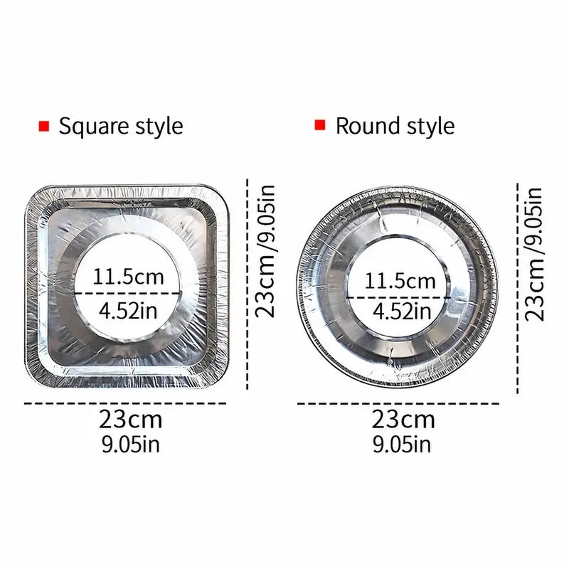 Aluminum Foil Gas Stove Burner Covers — Thickened Square Aluminum Foil Pads