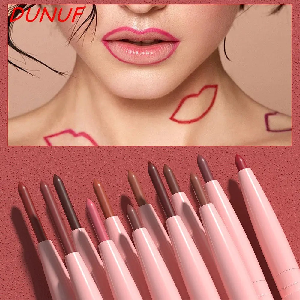 12 Colors Retractable Lip Liner Kit, Creamy Matte Lip Sculpting
