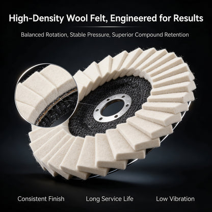 3Pcs Premium Wool Felt Polishing Flap Disc for Angle Grinders