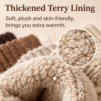 5 Pairs Maillard Style Fleece Lined Thick Terry Socks