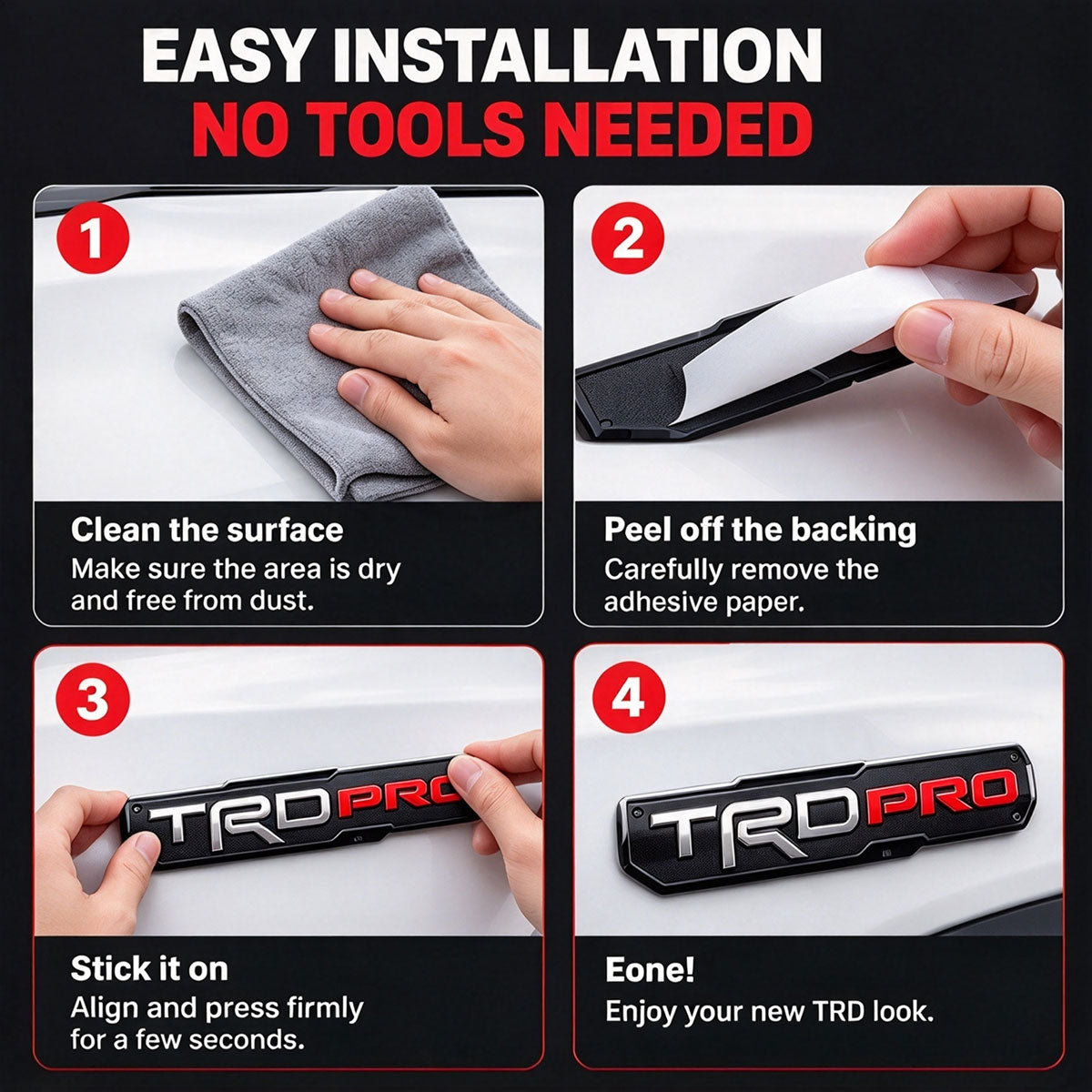 TRD Off Road Sport Pro Emblem Decal Self adhesive Badge Stickers