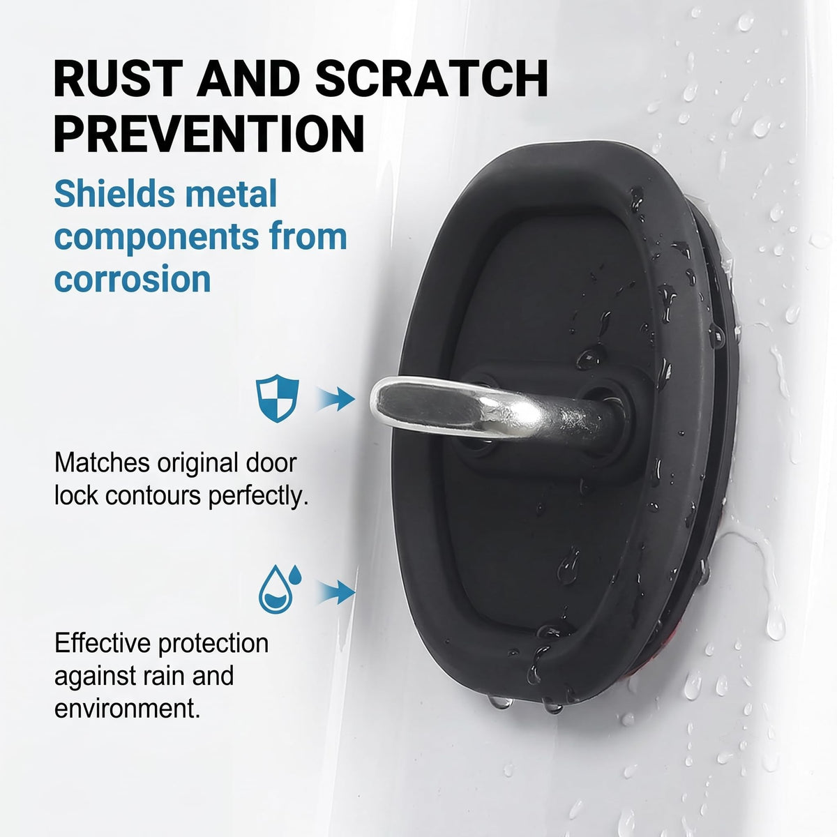 4Pcs Car Door Latch Shock-Absorbing Protective Cover, Silicone Door Latch Guard  for Most Cars, Trucks, and SUVs