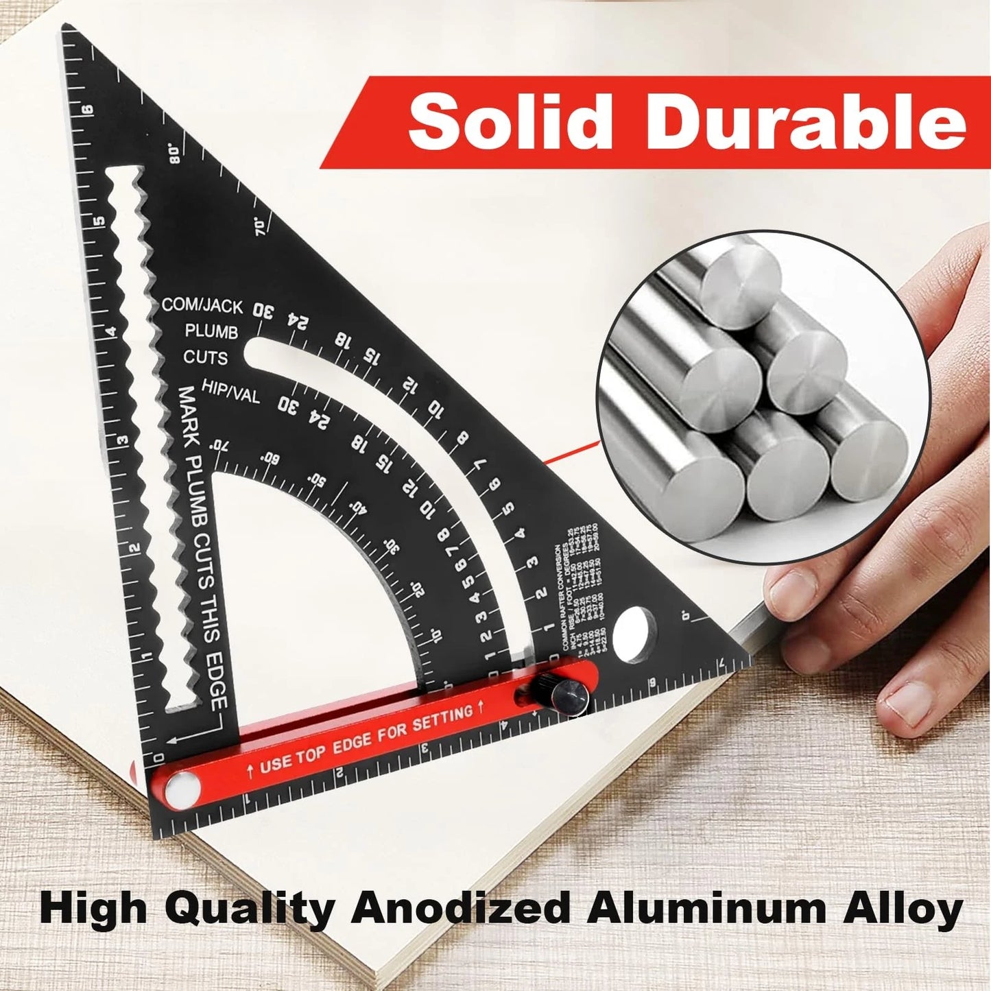 Aluminum Alloy Woodworking Tools Adjustable Rafter Square Carpenter Tools