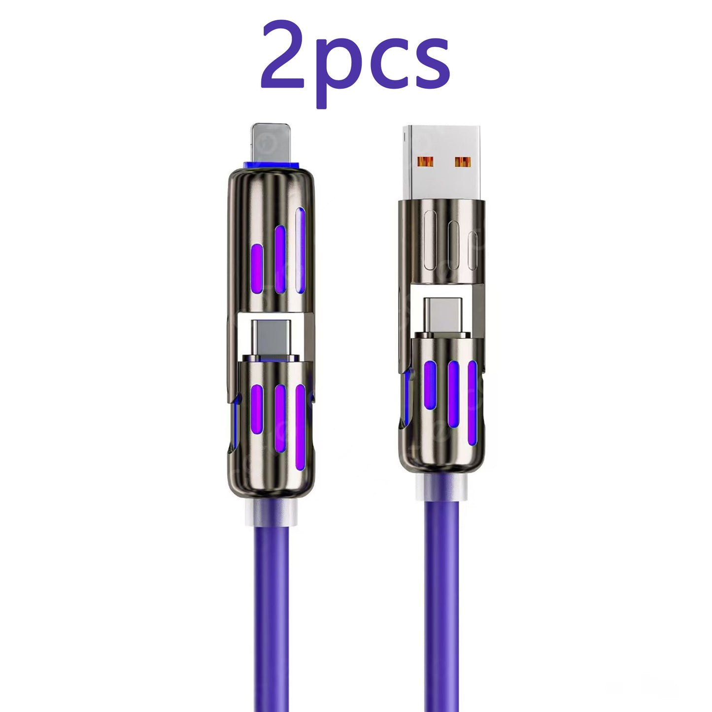 240W 4 in 1 Charging Cable 3.3 FT Chubby with Light