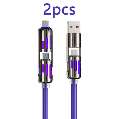 240W 4 in 1 Charging Cable 3.3 FT Chubby with Light