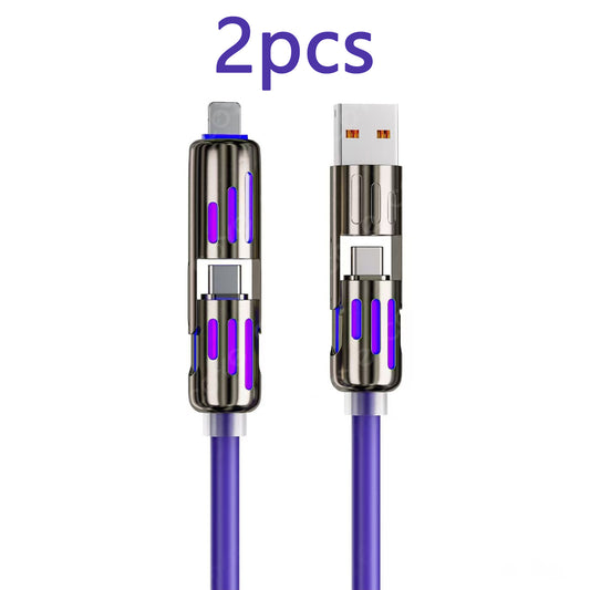 240W 4 in 1 Charging Cable 3.3 FT Chubby with Light