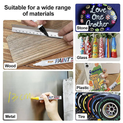 Paint Marker Pen Waterproof Oil Markers Pens Car Tyre Tire Tyres Metal White