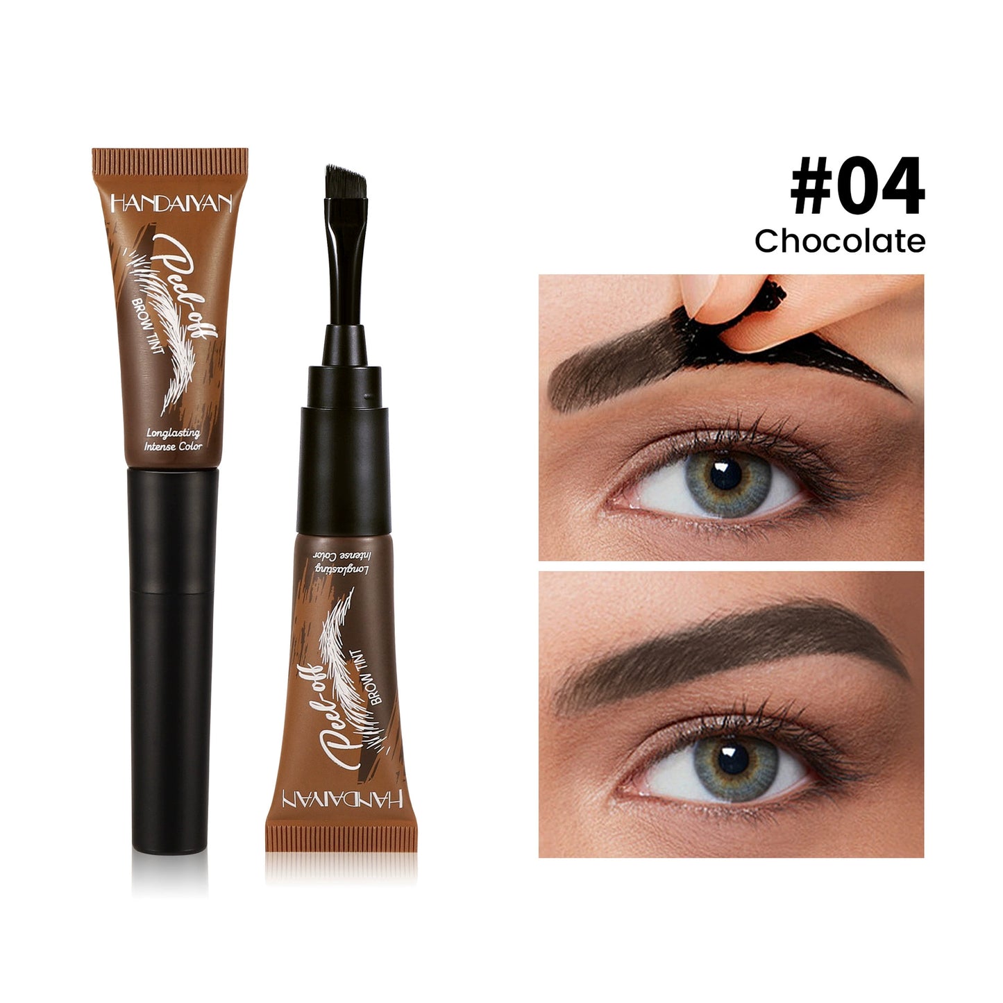 HANDAIYAN 5-Color Peel-Off Eyebrow Tint with Applicator Brush