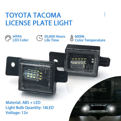 For GMC Sierra 1500 2014-2021 Rear Led Number License Plate Lights Lamps Bulb