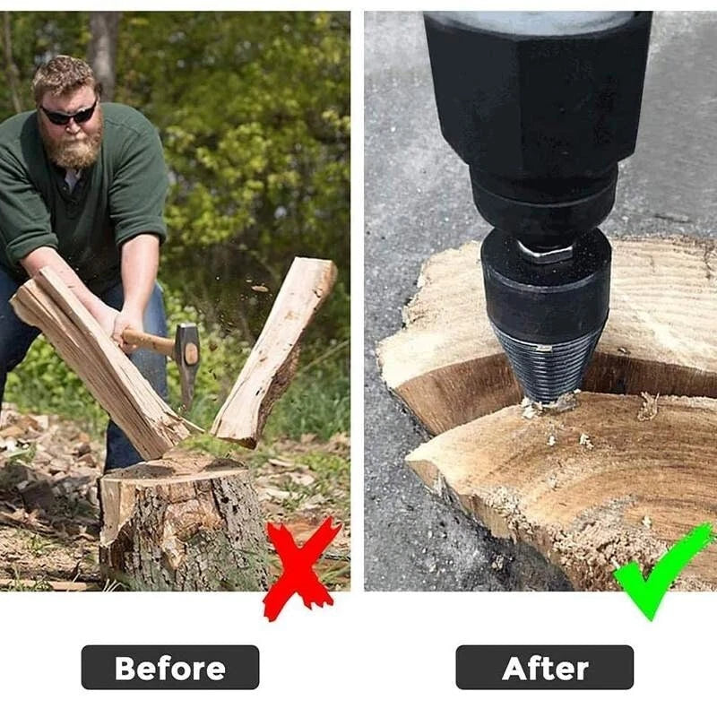 High Speed Twist Firewood Drill Bit Wood Splitter Screw Splitting Cone Driver