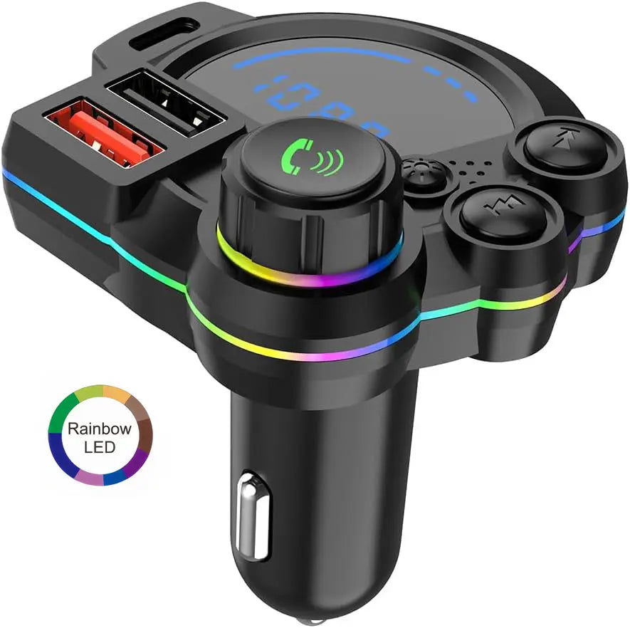 Bluetooth 5.3 FM Transmitter for car, car Bluetooth Adapter QC3.0 & PD20W