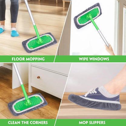 8 Pack Reusable Mop Pads Compatible with Sweeper – Absorbent Washable Microfiber Dry & Wet Cleaning Cloths