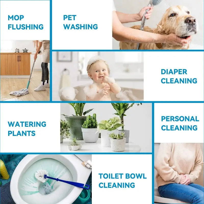 Wall Mounted Stainless Steel BrushedFaucet - Bathroom Cloth Diaper Sprayer Kit