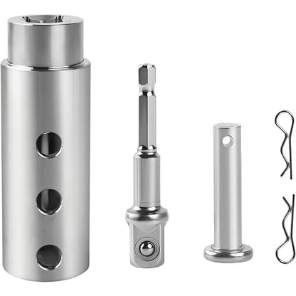 Jack Drill Adapter, 1 Inch Drive Shaft Stainless Steel Heavy Duty Adapter for Electric Drill