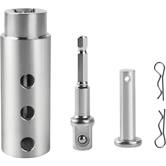 Jack Drill Adapter, 1 Inch Drive Shaft Stainless Steel Heavy Duty Adapter for Electric Drill
