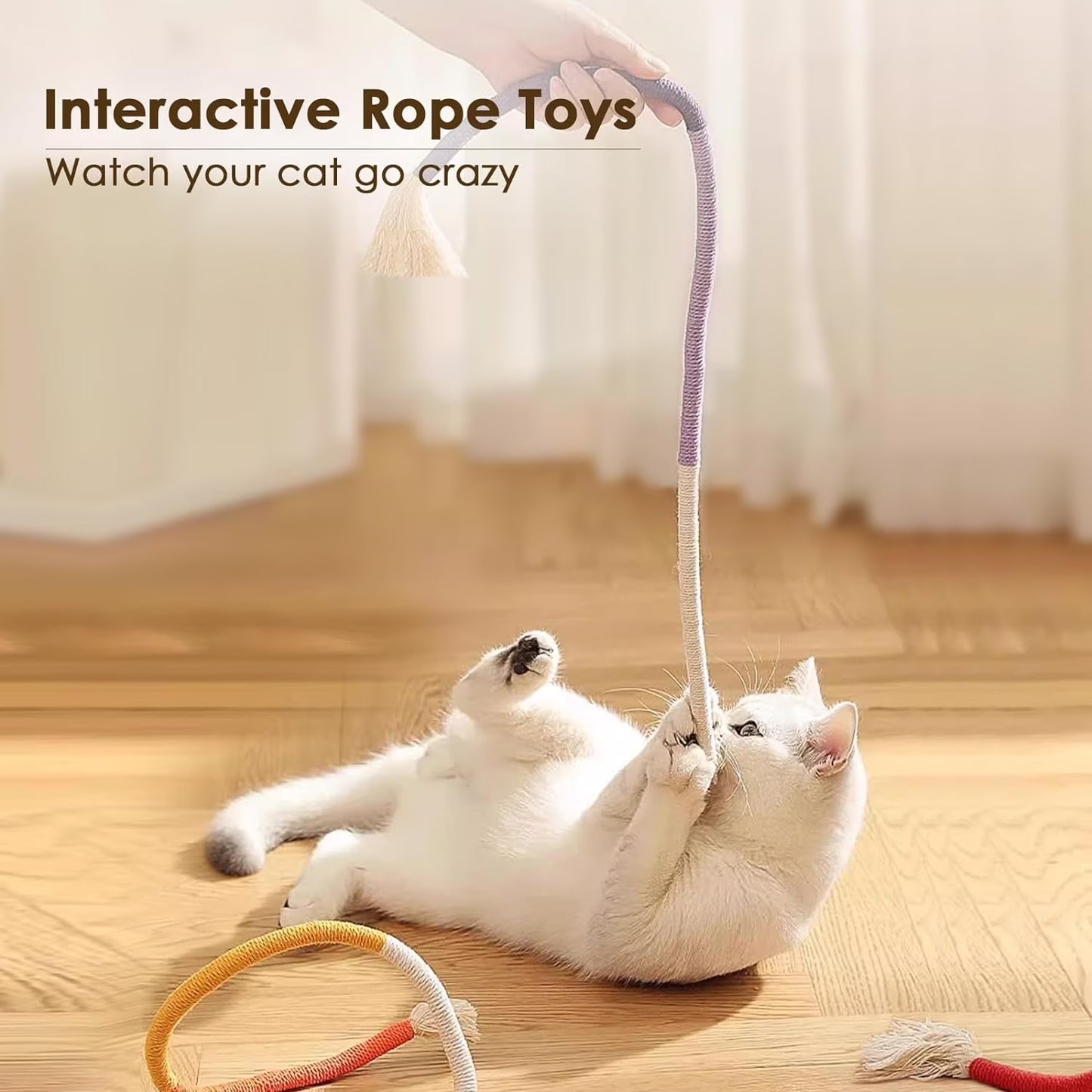 3PCS Cat Toy Rope Cat Chewing Rope Toy Self-Entertainment Boredom Relief