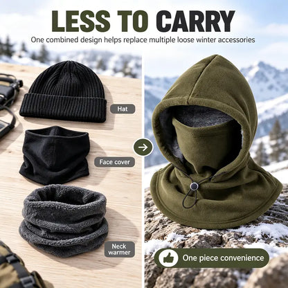 Unisex Cold Weather Fleece Balaclava Hat - Thick Fleece Linings