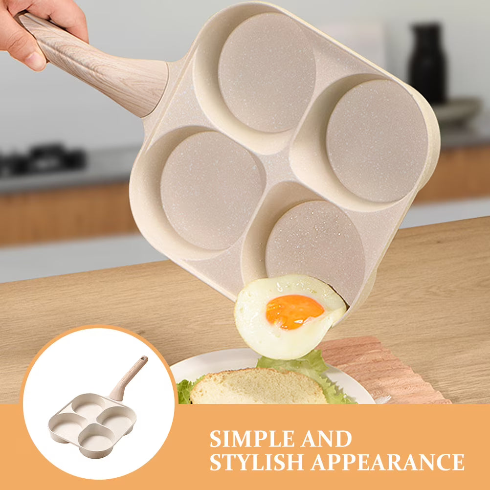 Four-hole Skillet for Breakfast Easy Clean Egg Cooker and Quick Morning Meals