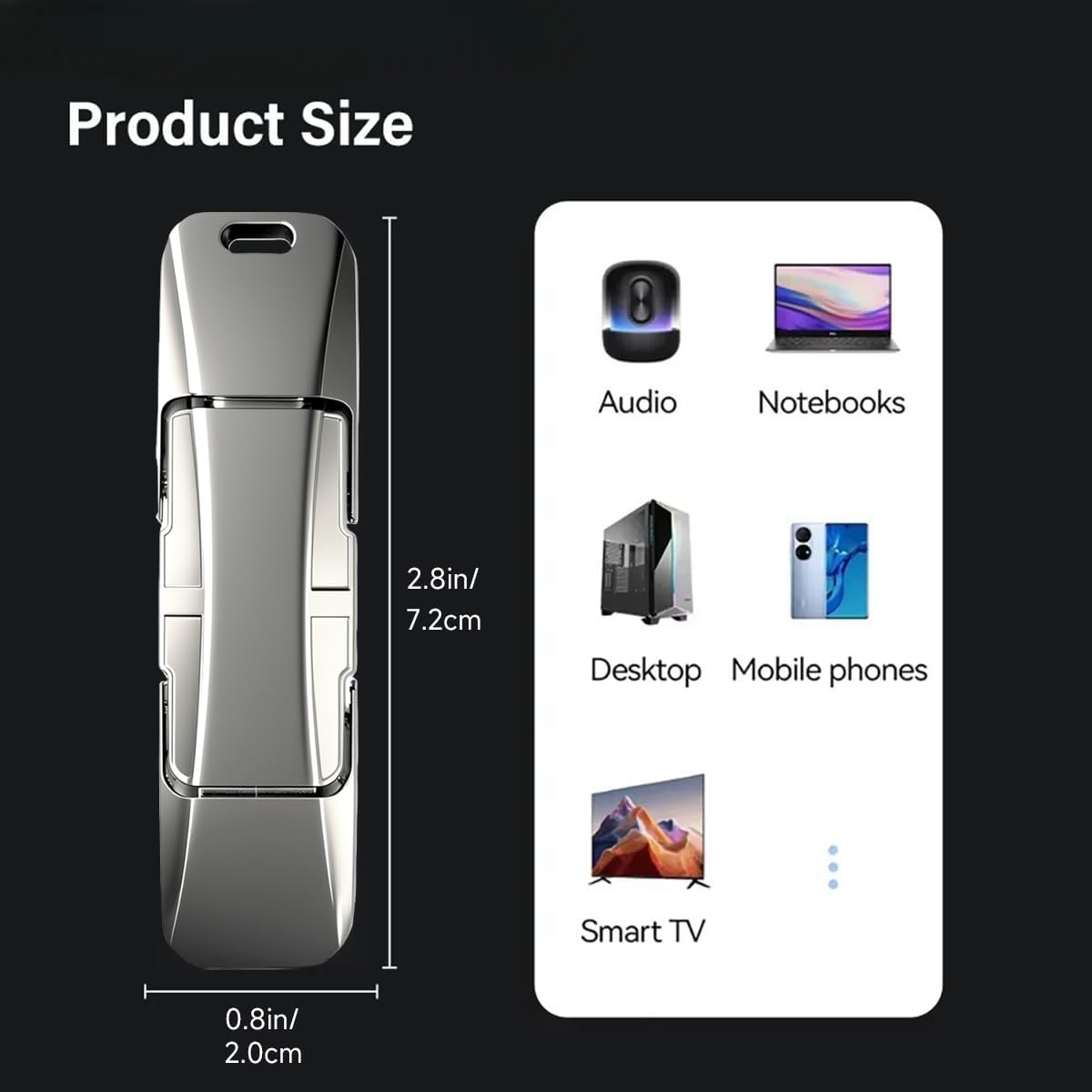 2TB Solid State USB Flash Drive 550Mbps High Speed USB C & USB 3.2 Dual Ports Thumb Drive