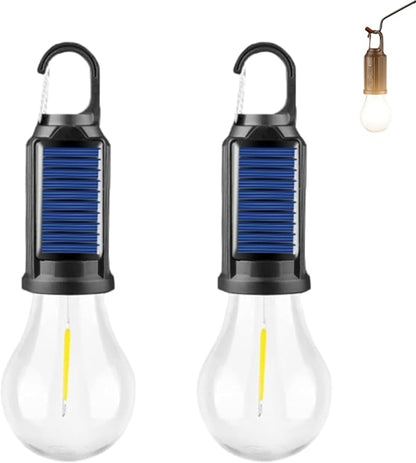 2 Pack Solar Rechargeable Waterproof Emergency Light Bulb