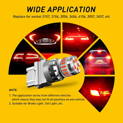 Red LED Blinking Flashing Strobe Brake Stop Tail Light Parking Bulbs