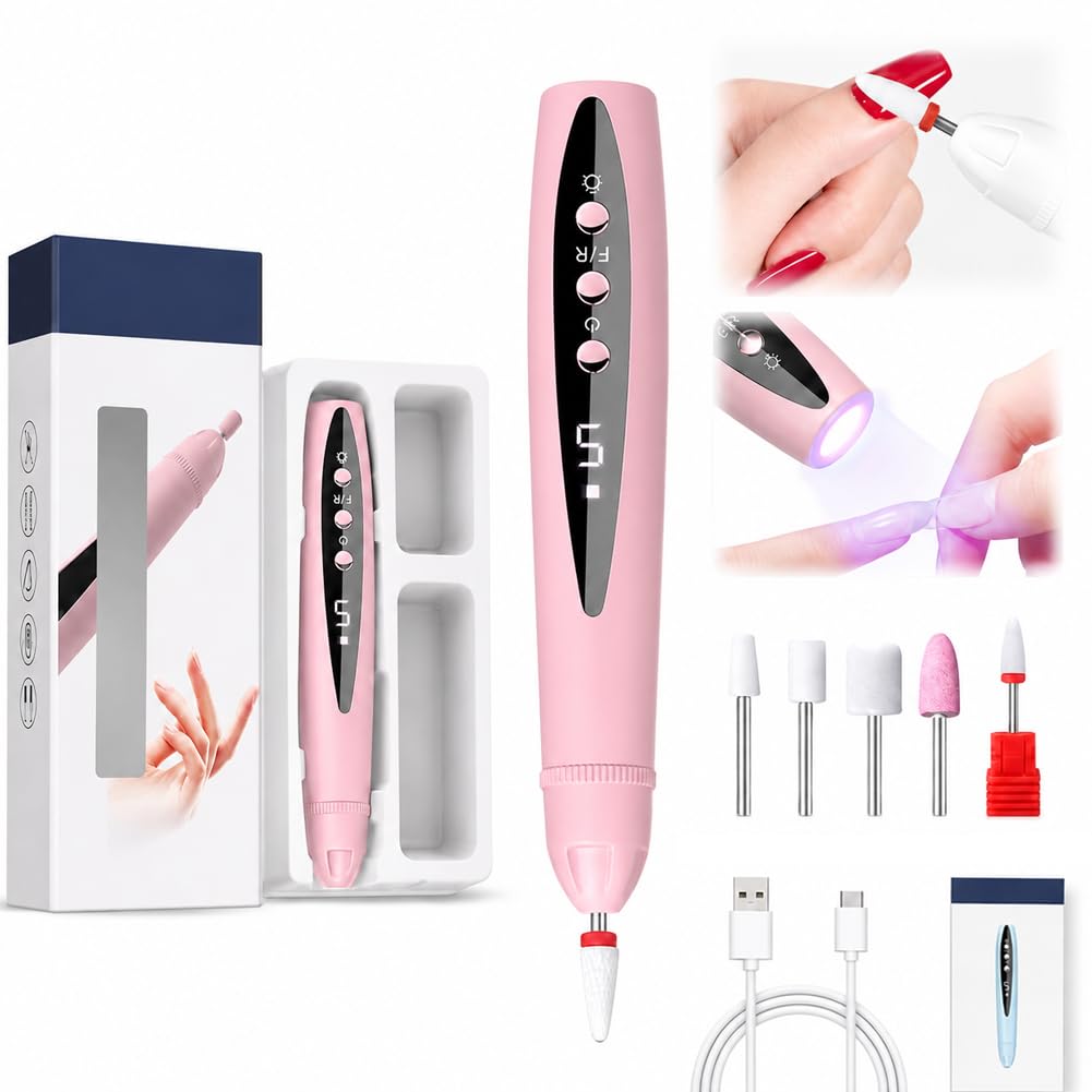 5-Piece Cordless Rechargeable Manicure Grinding and Grooming Tool Set