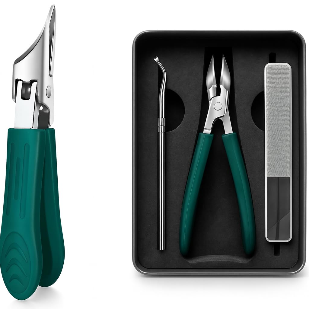Wide-Opening Sharp Jaws Stainless Steel Large Nail Clippers Set with Nail File