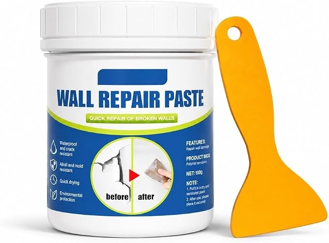 Wall Repair Paste, Crack Patch Filler for Stain Scratch Damage Restoration
