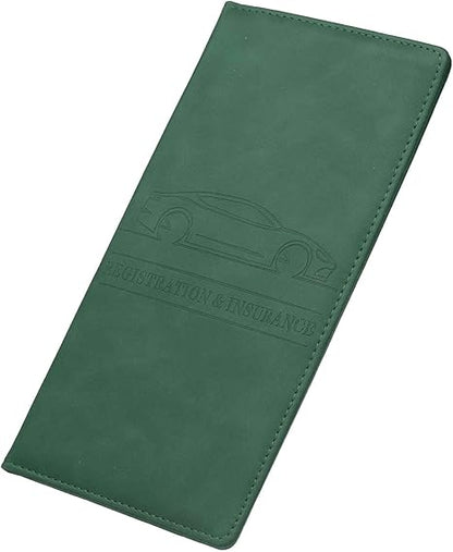 Leather Car Registration and Insurance Holder Glove Box Organizer