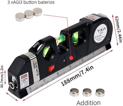 Standard Cross Line Laser leveler Beam Tool with Metric Rulers