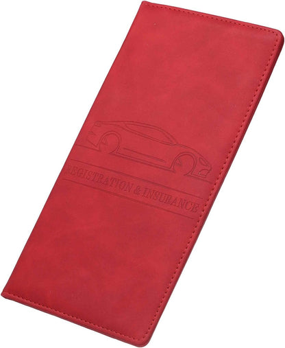 Leather Car Registration and Insurance Holder Glove Box Organizer