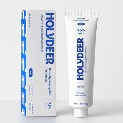 Nano-Hydroxyapatite Toothpaste, Mint, 7.5% nHAP, Fluoride-Free, Sensitive Whitening, Enamel Strengthening