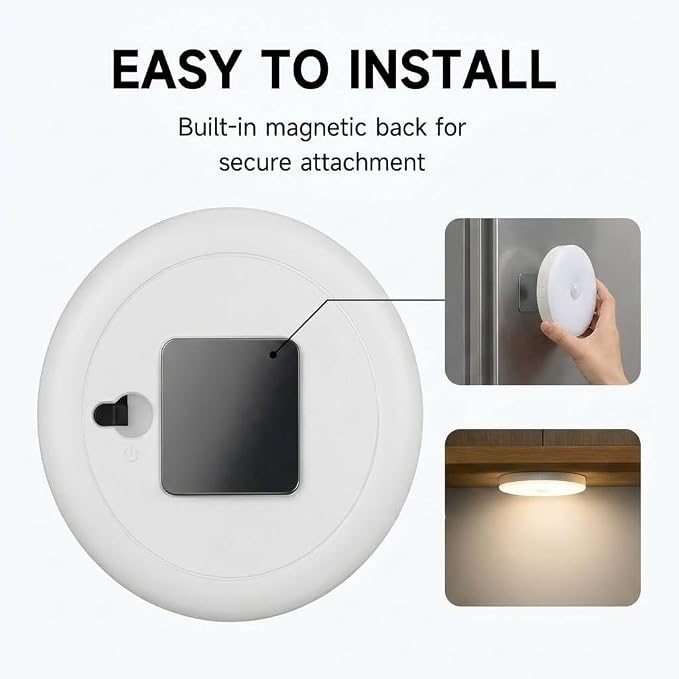 3 Pcs Rechargeable Motion Sensor 3 Color Night Light for Bedroom, Hallway, Cabinet