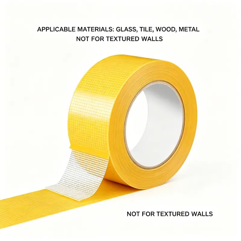 2 Pack Extra Strong Double Sided Fabric Tape, Tear-Resistant High Adhesion Removable No Residue