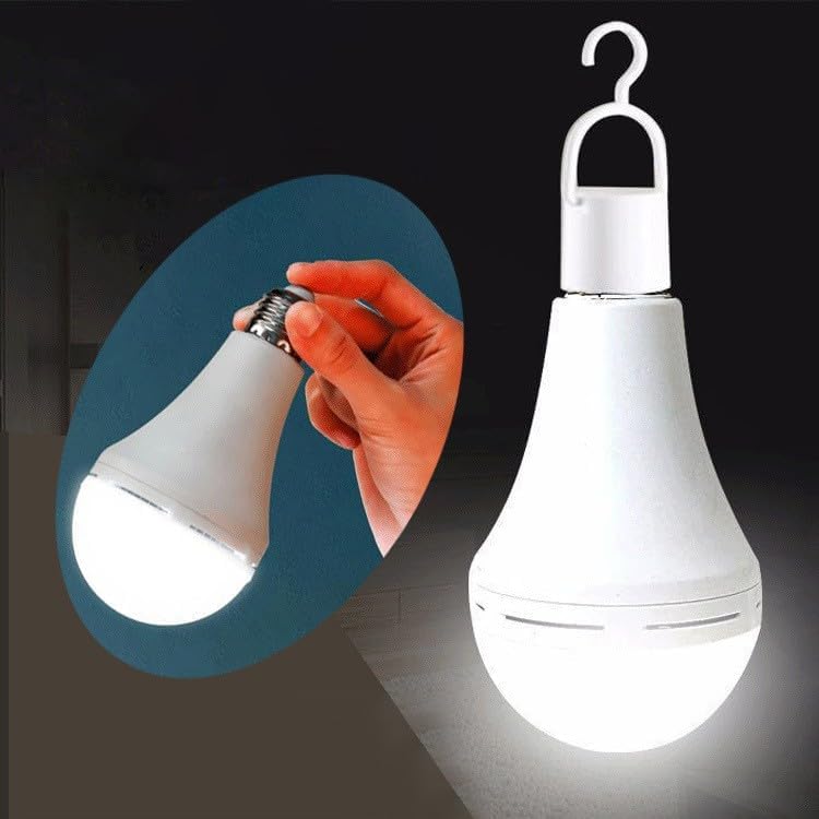 Multifunctional Rechargeable 12W Emergency LED Bulbs Equivalent 5000K Bright Outdoor Hanging Lights