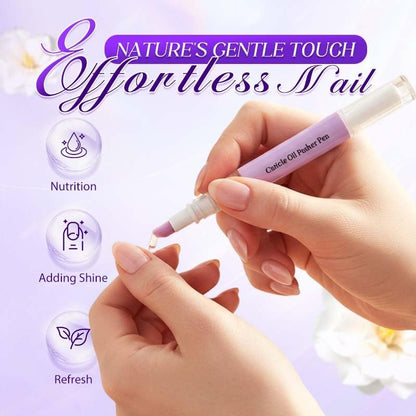 2-in-1 Nail Care Tool with Ceramic Cuticle Pusher & Moisturizing Oil