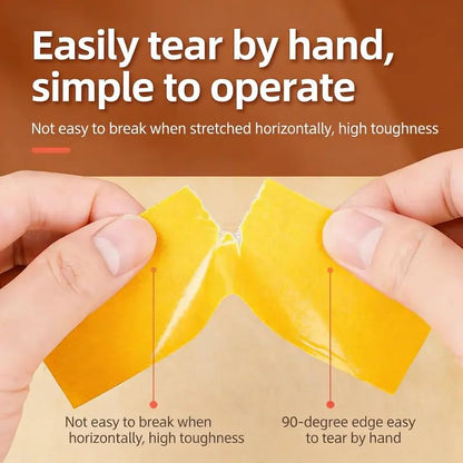2 Pack Extra Strong Double Sided Fabric Tape, Tear-Resistant High Adhesion Removable No Residue