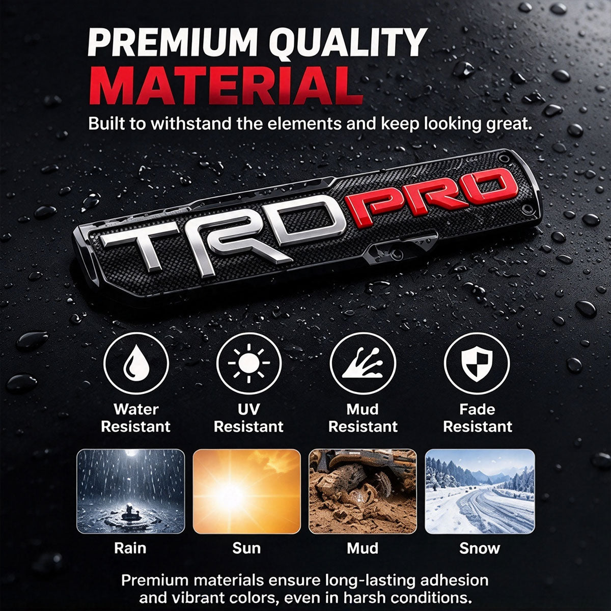 TRD Off Road Sport Pro Emblem Decal Self adhesive Badge Stickers