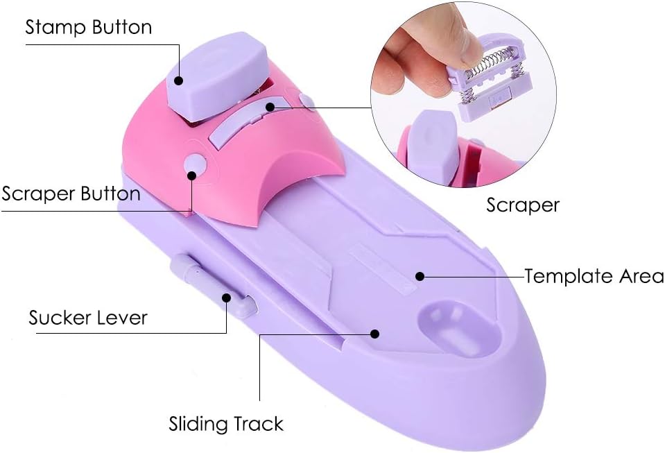 DIY Nail Art Printer Kit Manicure Stamp Plate Drawing Printing Enamel