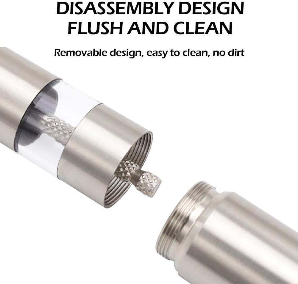 Stainless Steel Sea Salt and Pepper Mill with Push Button