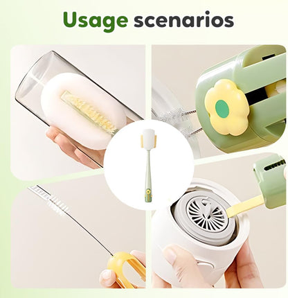 2 PCS 5-in-1 Multifunctional Bottle Cleaning Brush Set