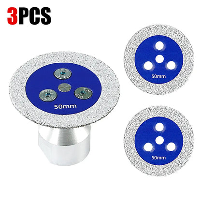 3PCS Diamond Cut-Off Wheels w/ Flange - Multi-Material Cutting/Engraving Disc for Tile