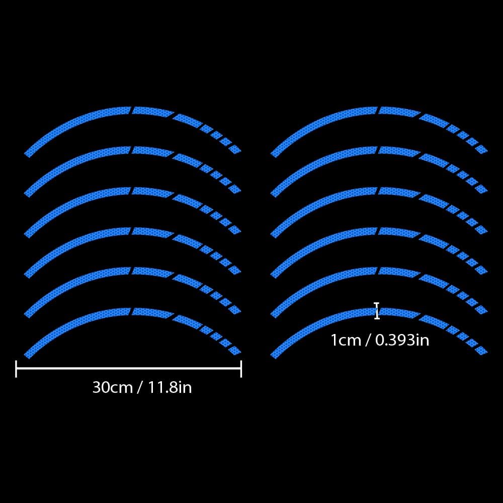 12PCS Strong Reflective Car Wheel Hub Stickers Auto Truck Motorcycle Bicycle Wheels Rim Decal
