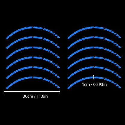 12PCS Strong Reflective Car Wheel Hub Stickers Auto Truck Motorcycle Bicycle Wheels Rim Decal