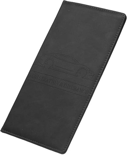 Leather Car Registration and Insurance Holder Glove Box Organizer