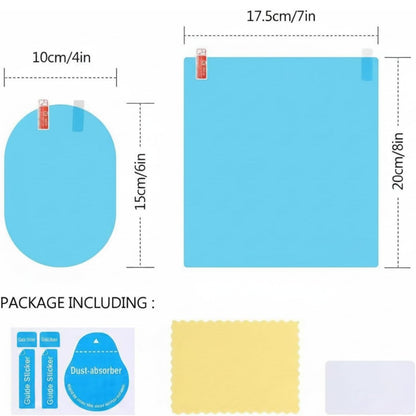 8 Pieces Car Rearview Mirror Film, Anti Fog Glare Rainproof Waterproof Mirror HD Clear Nano Coating Car Film