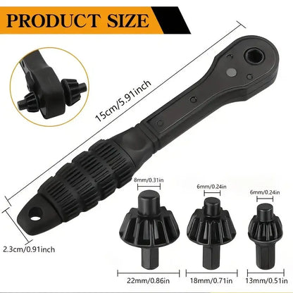 3-in-1 Ratchet Drill Chuck Key Wrench