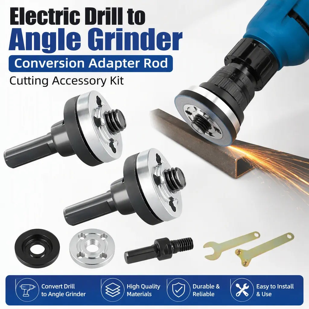 Electric Drill to Angle Grinder Conversion Adapter