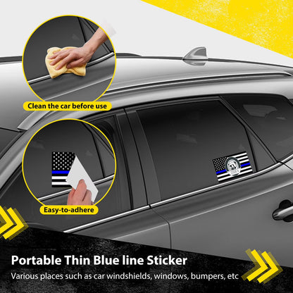 5PCS Thin Blue line Sticker Code 4 - American Flag Thin Blue Line Car Decal